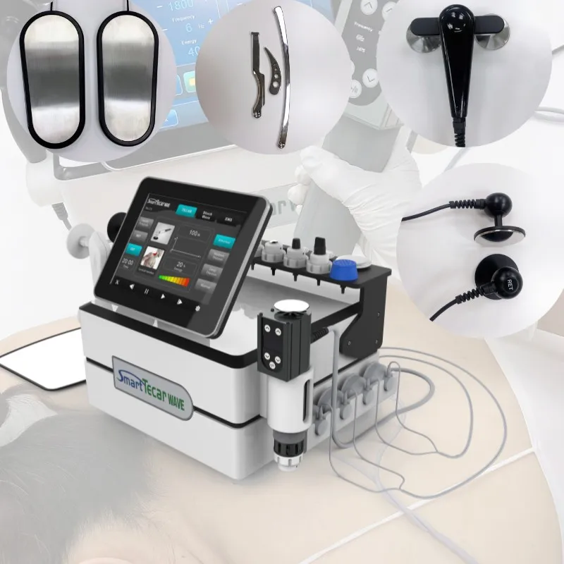 

Tecar therapy Machine Shockwave Physical Therapeutic Care With Diathermy Monopole Radio Frequency Deep Machine Smart Reduction
