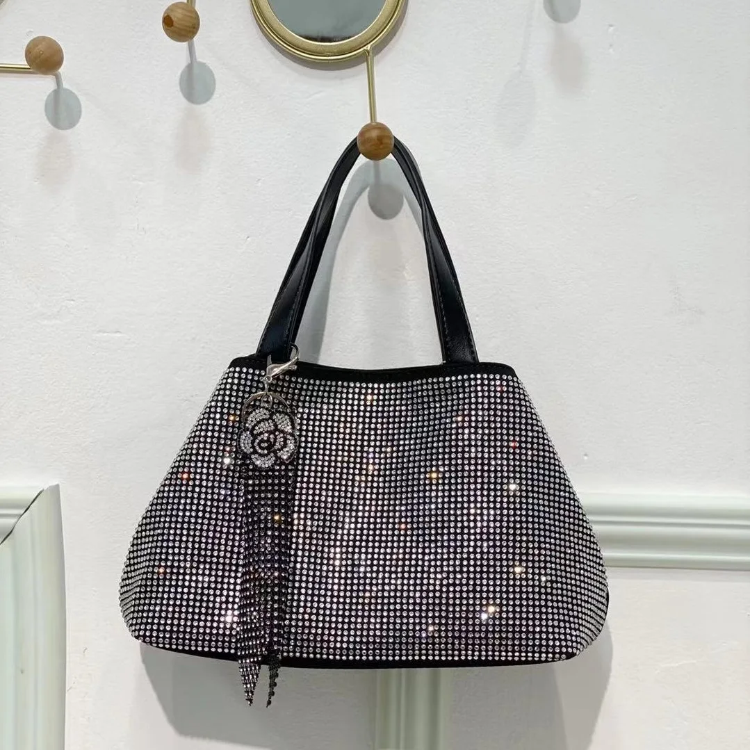 

Luxury Fashion New Small Bucket Women Designer Handbags Shine Diamond Shoulder Bag Top Handle Totes For Female Bolsa Feminina