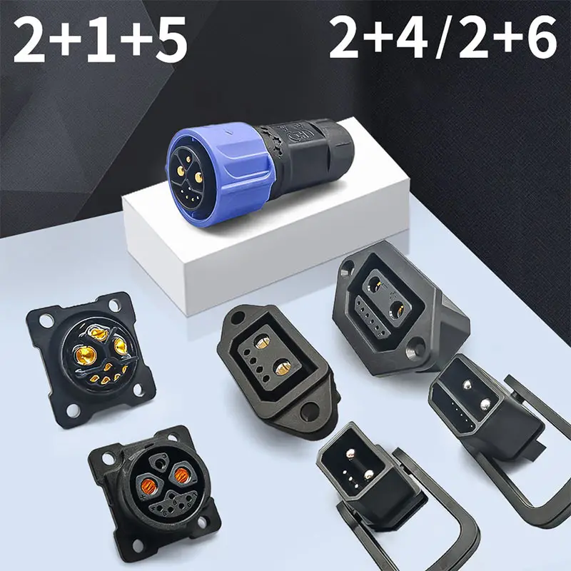 Conector da Bateria do Lítio da E-bicicleta Porto de Carregamento Adaptador do Cabo Soquete Masculino e Fêmea Plugue do Veículo Elétrico Mais + Mais + 6