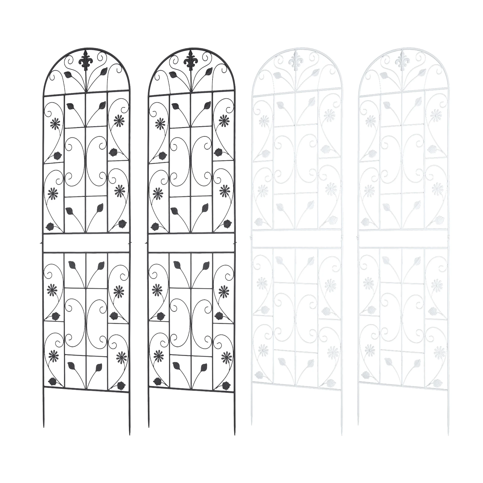 2 Stück 180 x 50 cm Gartenspalier-Pflanzen-Klettergerüst aus Eisen für verschiedene Einstellungen wie Innenhöfe und Balkone – Detail 4