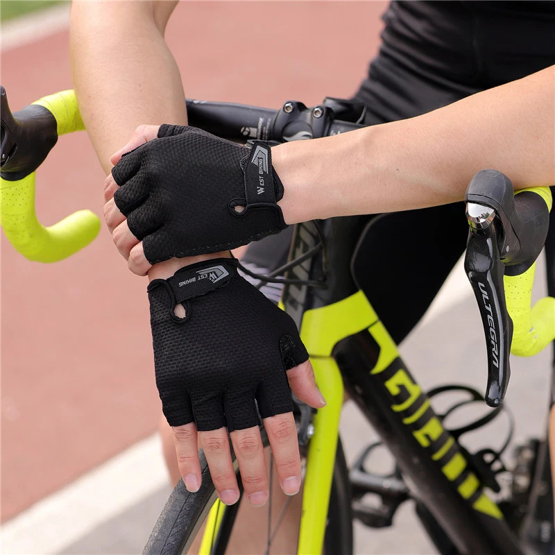 WEST BIKING Cycling Gloves Anti-slip Breathable Summer Half Finger Gloves Men Women Outdoor Sports Running MTB Road Bike Gloves