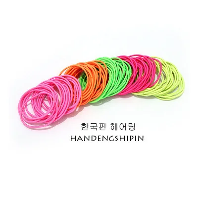 50pcs/100pcs/bag Hair Accessories Women Rubber Bands Scrunchies Elastic Hair Bands Girls Headband Decorations Ties Gum for Hair Fluorescent-50pcs