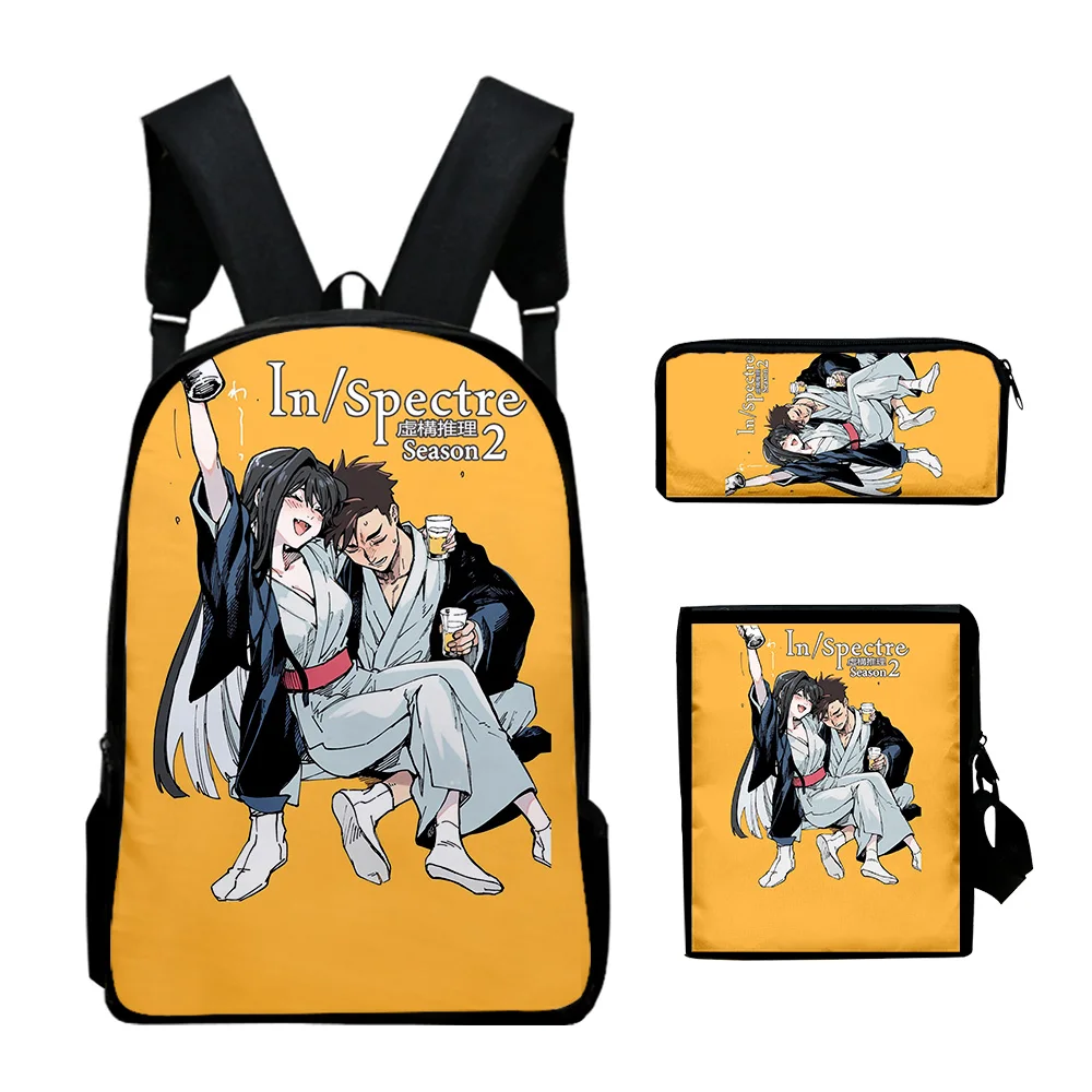 

InSpectre Anime 2023 Backpack 3 Pieces Sets Shoulder Bags Unisex Daypack Zipper Bag Unique Pencil Bag