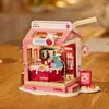 Robotime Rolife Food Box Shop DIY Miniature House Kit Easy Assembly Building Block Kits for Children Kids Sweet Color Design 3