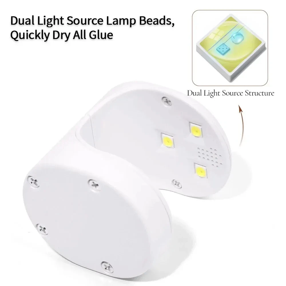 미니 Uv LED 램프, 젤 네일 광택제 건조기 램프, 매니큐어 도구 장비, USB 케이블, 3 LED 조명, 16W