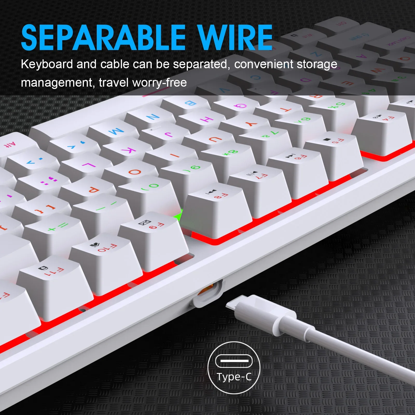 Mechanical Keyboard Wired 16 RGB Backlit 61/87/104Key Esports Gaming Keyboard Hot-Swappable Ergonomic Keyboard for PC Laptop