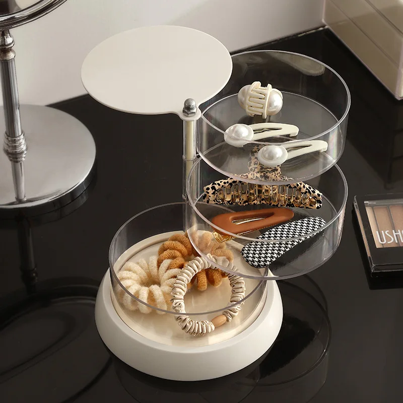 

Multi-purpose storage box, multi-layer rotating earrings, studs, hairpins, headwear, headwear, transparent finishing box