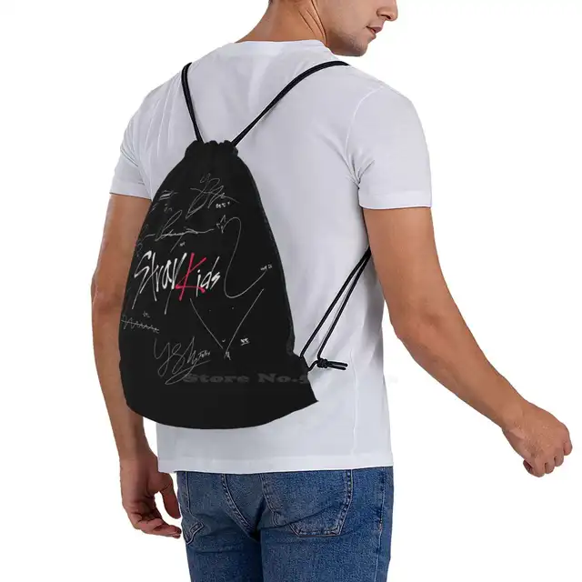 Stray Kids Ot8-logo With Signatures ( Black ) 3d Print Design Backpack  Student Bag Kpop Logo Signed Signature Autograph Album - Backpacks -  AliExpress