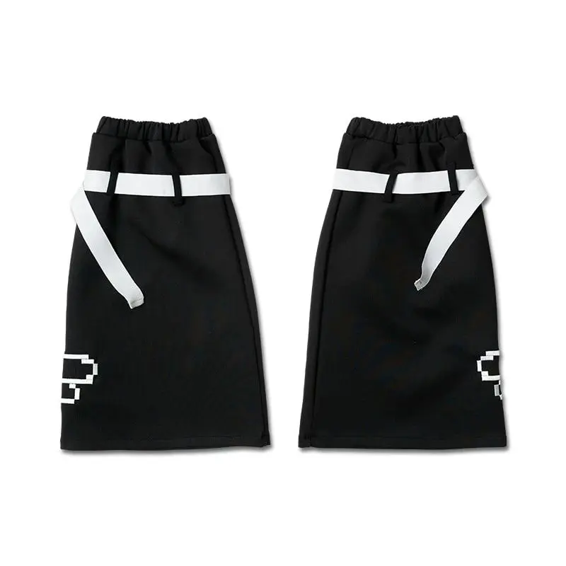 Churuso Damen Punk Beinwärmer Schwarz - PU Leder Mit Ösen, Harajuku Y2K Style