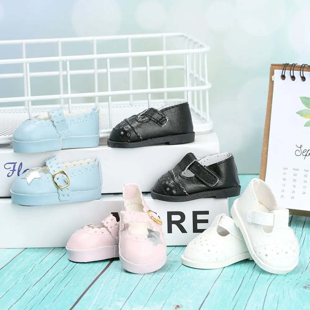 6.5cm Doll Shoes PU Leather Mini Shoes Suit For 16 Inches Doll Clothing Toys Baby Gifts Doll Accessories DIY Cool Girl`s Toy