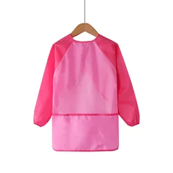 Bview Art Waterproof Kids Long Sleeve Painting Apron Smock (Pink)