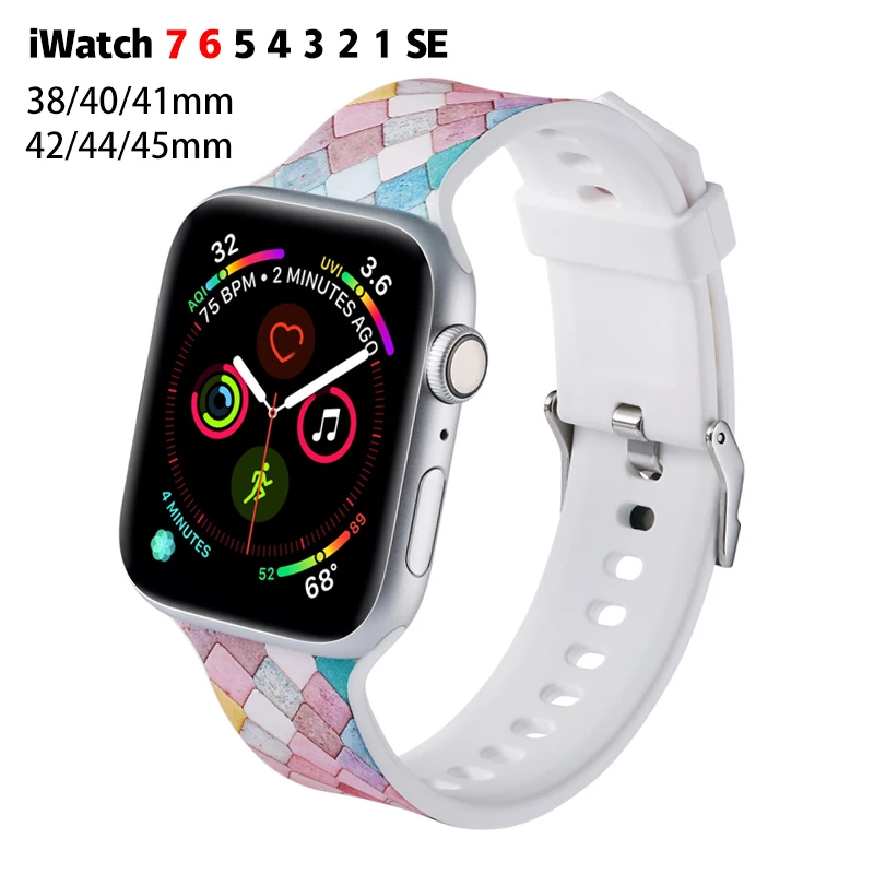 Silicone Strap For Apple Watch Band 44mm 40mm 41mm 38mm 45mm Smartwatch Rubber Sports Watchband Belt Bracelet iWatch 7 6 se 5 4