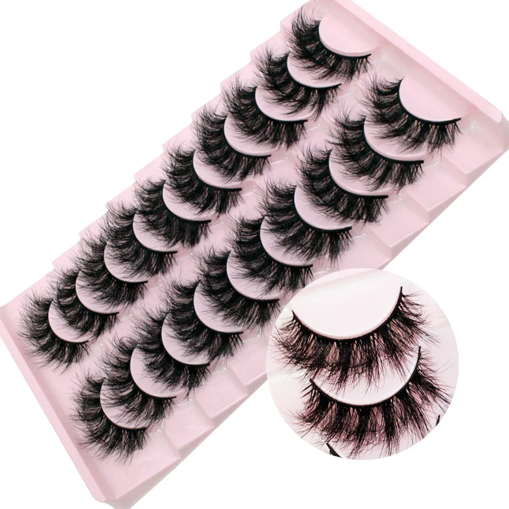

10 Pairs Fluffy Mink Eyelashes Long Lasting Wispy Natural Lashes Dramatic Volume lashes Extension Thick Long