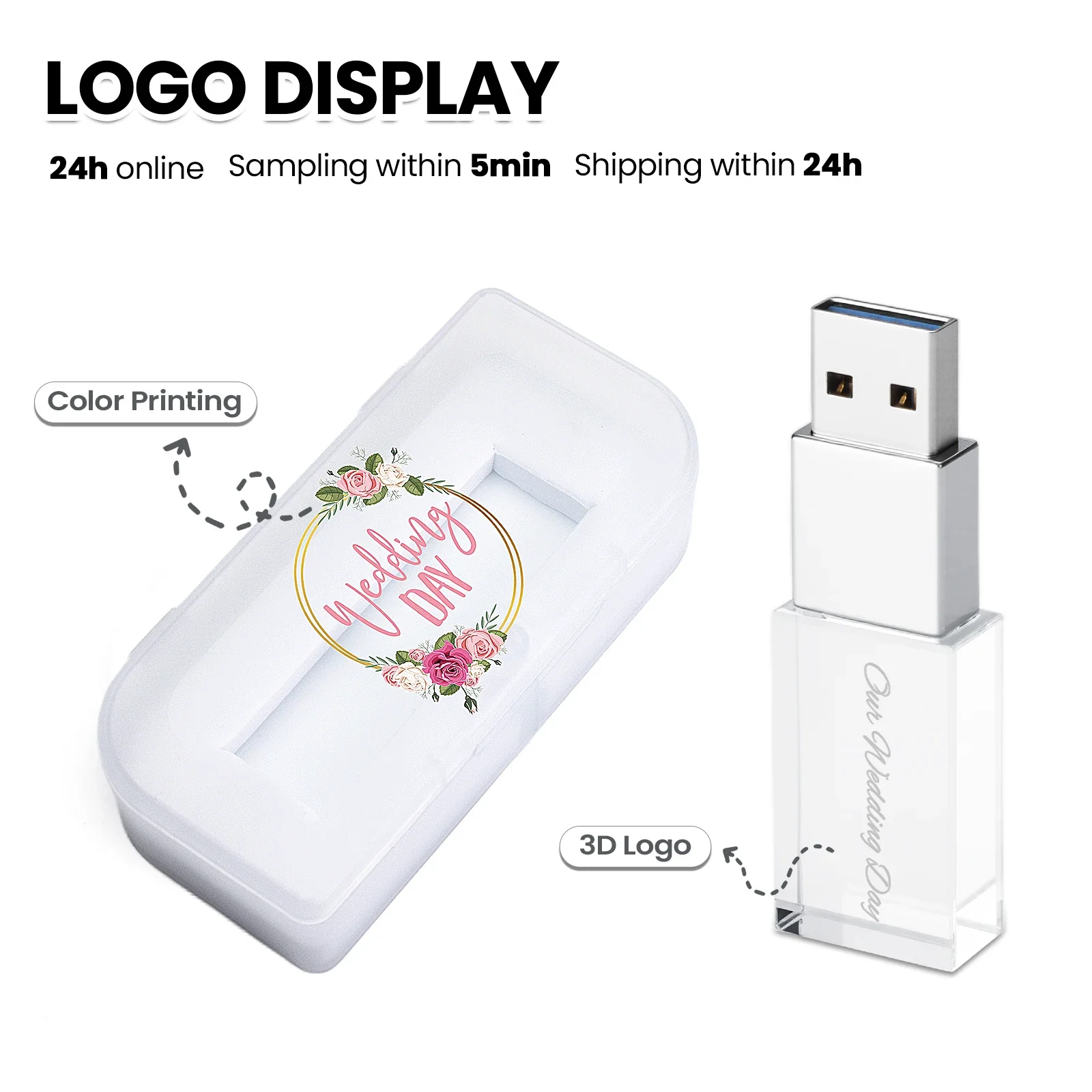 나무 뚜껑 USB 플래시 드라이브 LED 조명 크리스탈 펜 드라이브 128GB 64GB 32GB 무료 맞춤 로고 메모리 스틱 U 디스크 16GB 8GB 4GB