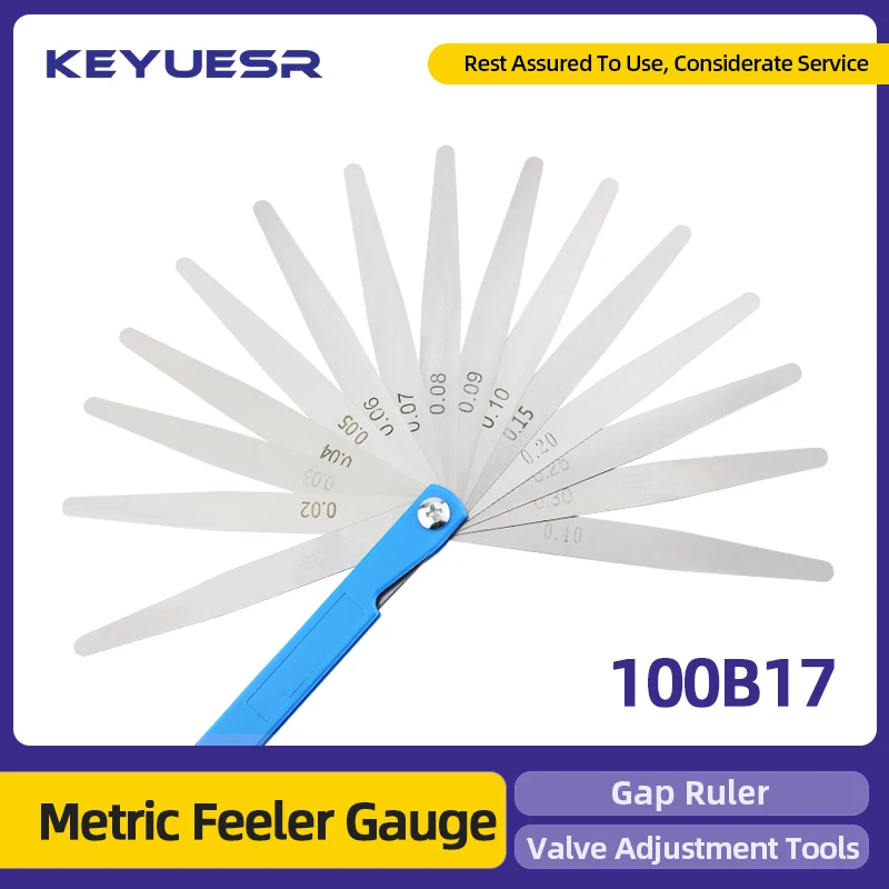 100B17 Feeler Gauge Spark Plug Gauge Filler Valve Probes Metric Thickness Set Probe Thickness Spark Plug Gap Tools