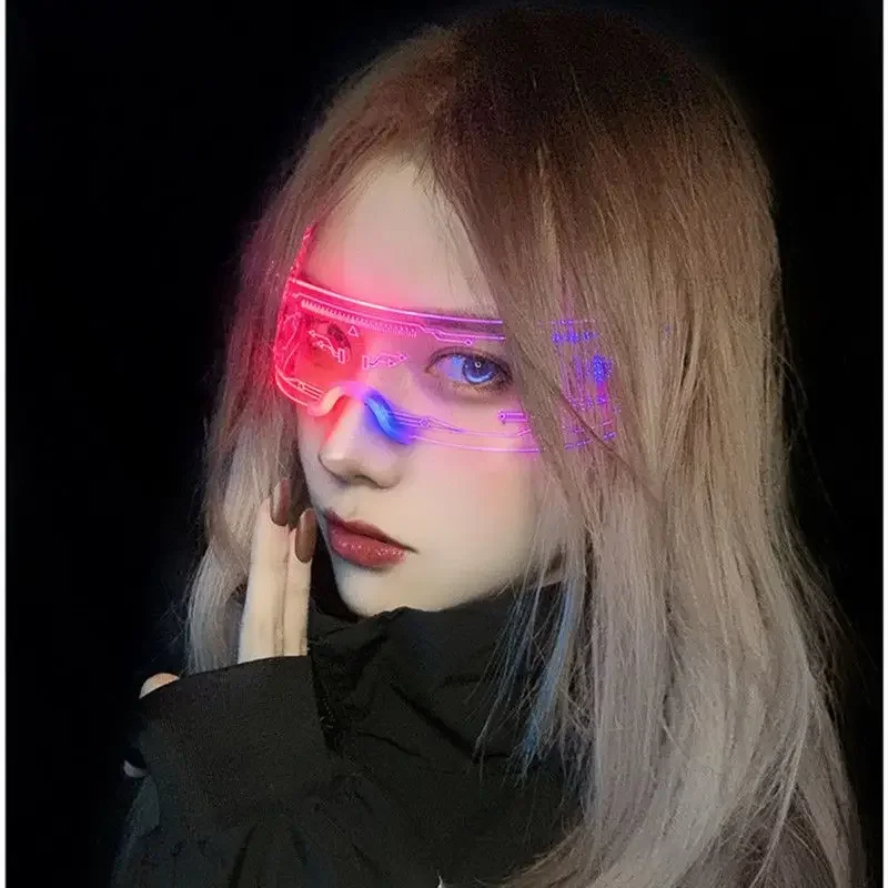 LED Glasses Neon Party Luminous Visor Eyeglasses Bar Grow Goggles 1PC for Halloween Christmas Festive glow sunglasses glow glasses