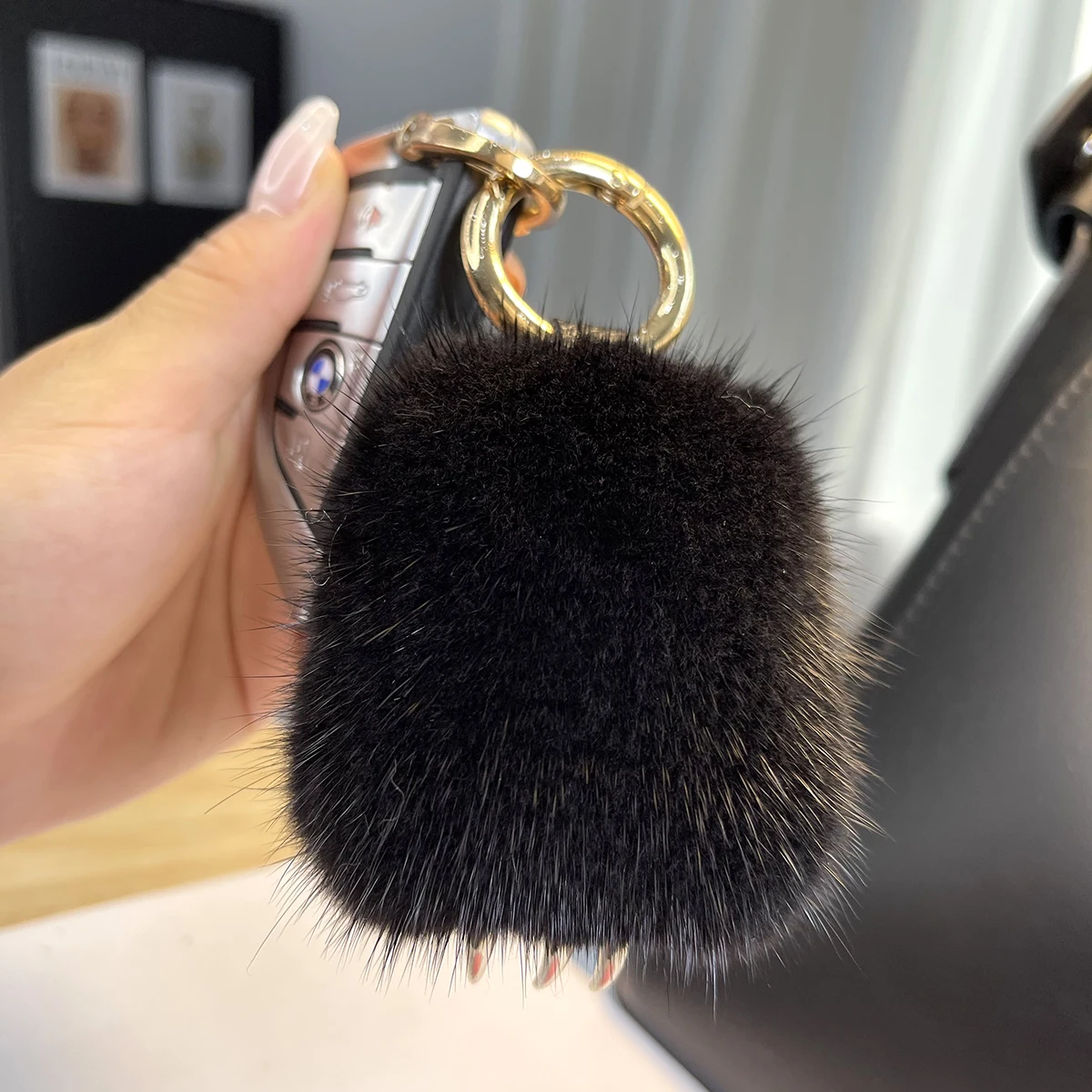 Louis Vuitton Mink Fur Fluffy Bag Charm