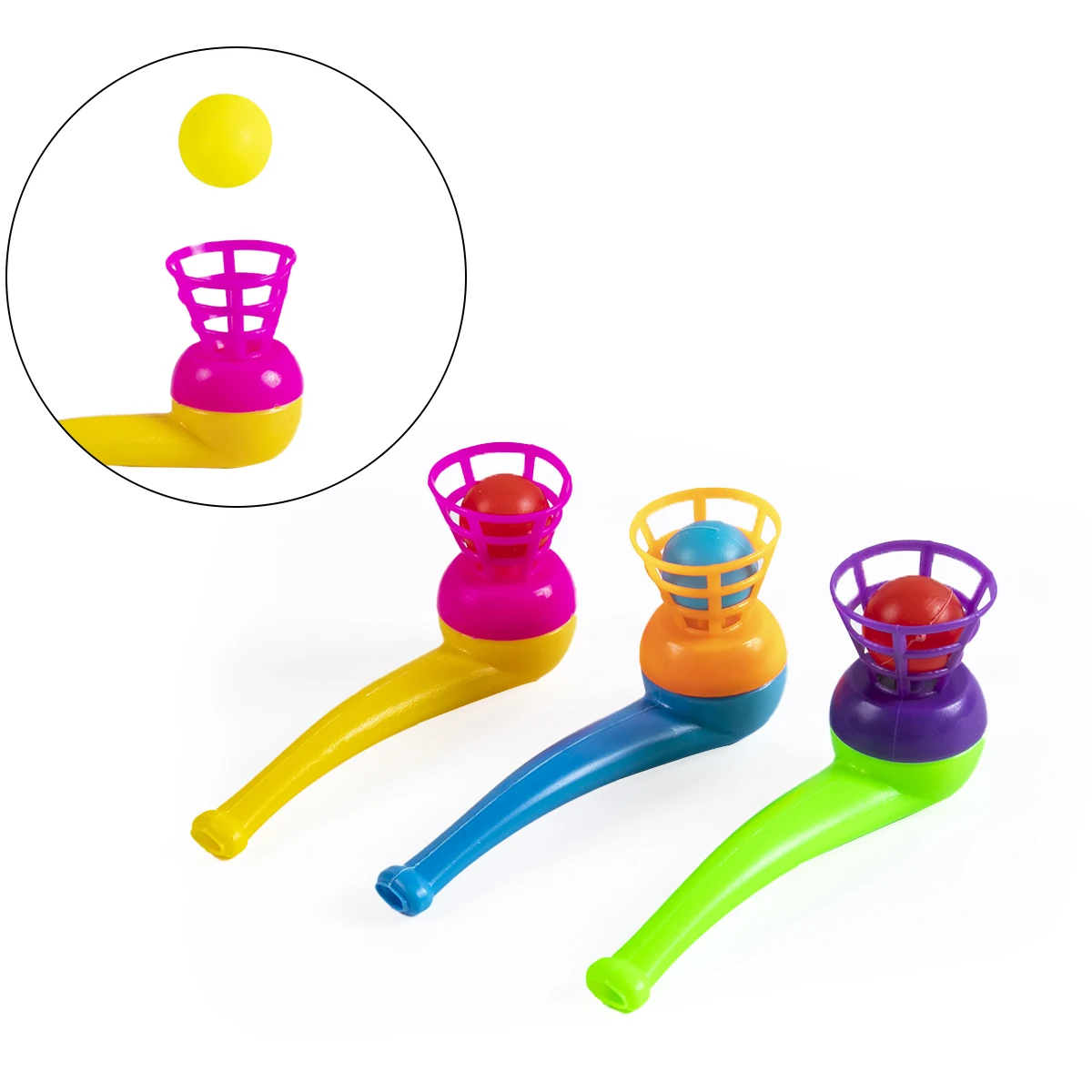 10Pcs Funny Magic Blowing Pipe Levitating Ball Toys Festa Dei Bambini Bambini Festa Di Compleanno Bomboniere Souvenir Carnival Blowing Ball