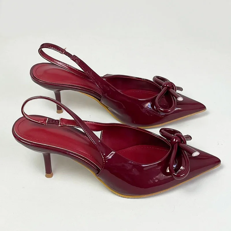 Fashion Butterfly-Knot Ladies Heels Shoes Pointed Toe Female Footwear Slingbacks Women High Heels Pumps Shoes New In 2025 3