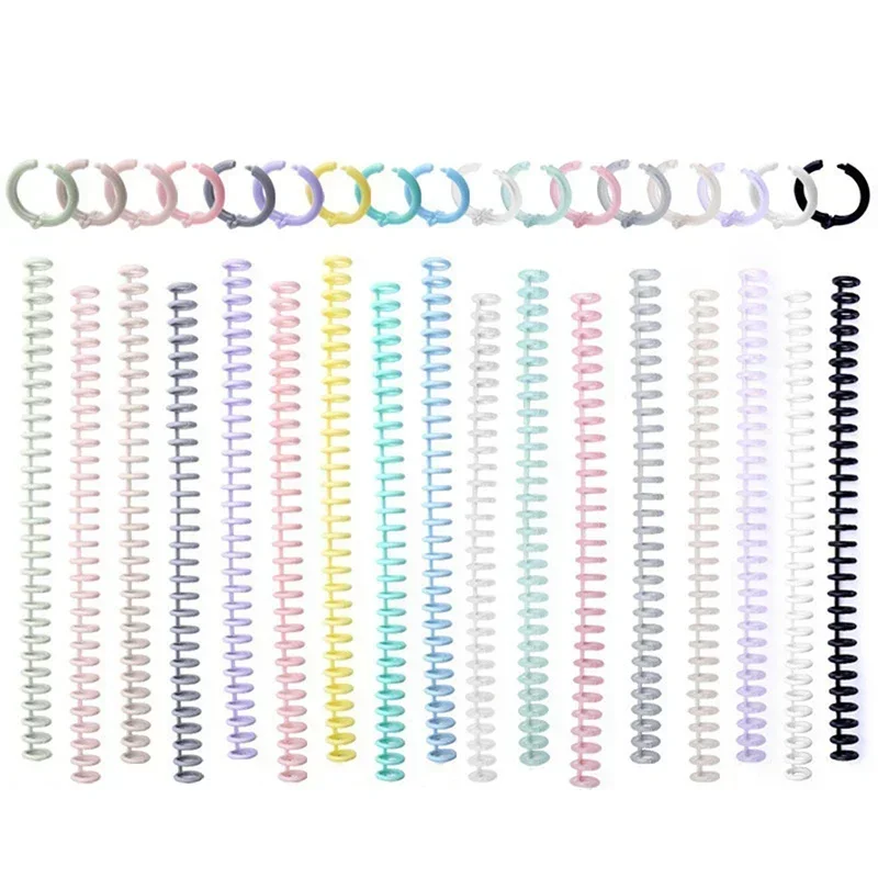 5pcs Loose-leaf Binding Ring Spring Spiral Rings Plastic Binder Strip 30 Holes for A4 Paper Notebook Stationery Office Supplies plastic binding rings,loose leaf binding coil,book binding supplies