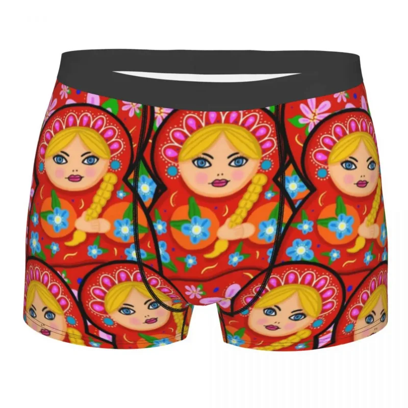 

Russian Doll Matryoshka Boxer Shorts For Homme Print Russia Folk Art Babushka Pattern Underwear Panties Briefs Soft Underpants