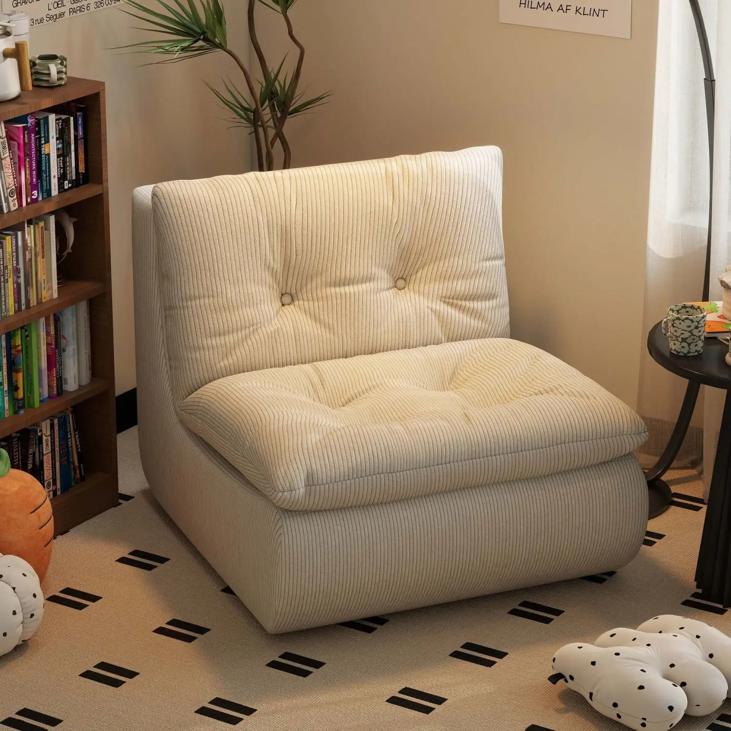 Lazy Sofa Chair Single Recliner Floor Lounge Chair Caterpillar Sofa for Bedroom Living Room Balcony Comfy Cushion Design