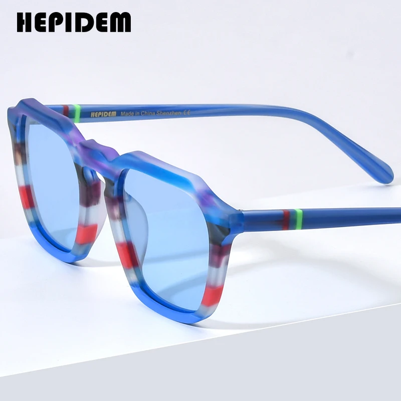 

HEPIDEM Matte Acetate Polarized Sunglasses Men 2023 Colorful Retro Trendy Design Square Sun Glasses UV400 Women Shades H9292T