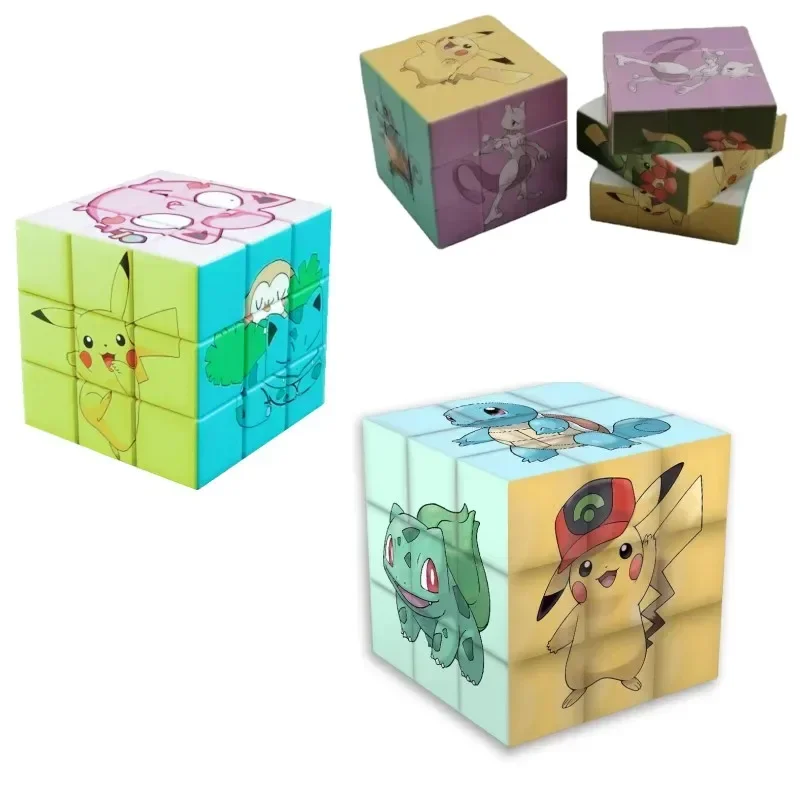 

Pokemen Professional Rubik's Cube Pikachu Learning puzzle High Quality Rotation Cubos Magicos Home Games for Children Christmas
