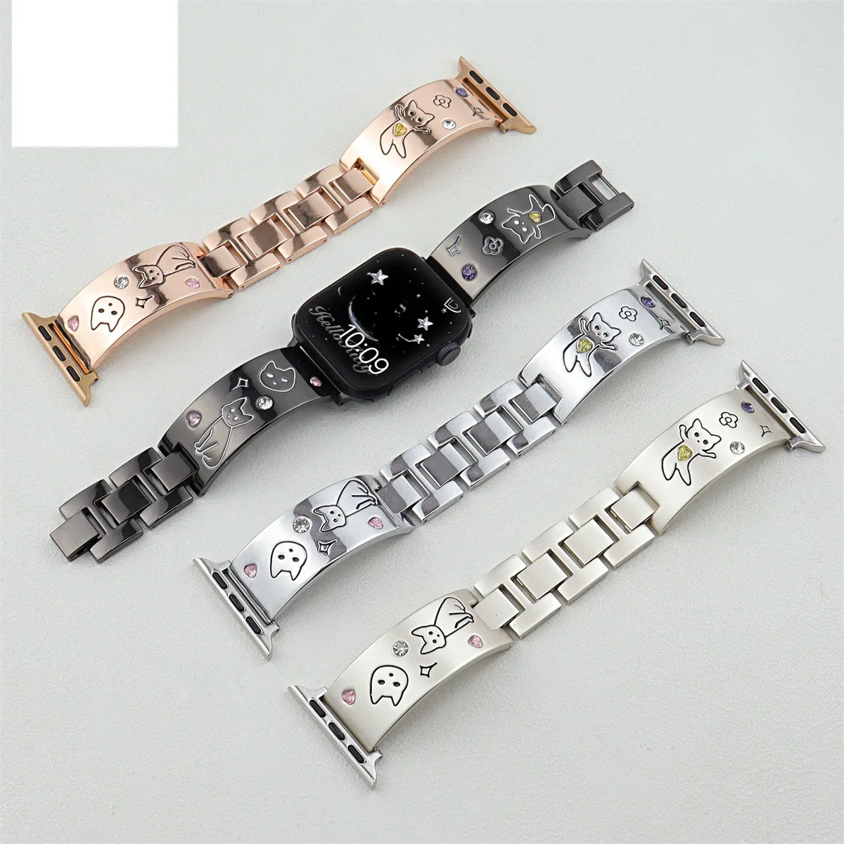 Bracelet de montre pour iwatch 42/44/45/46/49 mm 38/40/41 mm Bracelet de montre tendance en métal pour montres série Ultra2 série 10/9/8/7/6/5/4/3/2/1_voghion.com
