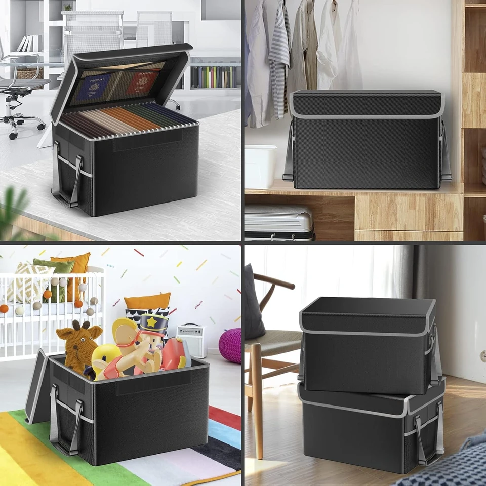 Fireproof Document Storage Organizer with Lid