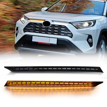 LED Engine Hood Vent Cover DRL for Toyota RAV4 (2019–2021) – Daytime Running Lights & Turn Signal Lamp Decoration