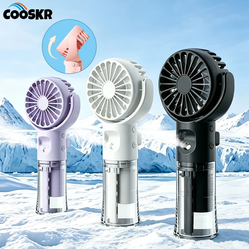 Portable Handheld Mist Fan with USB Rechargeable Air Cooler and Humidifier Function