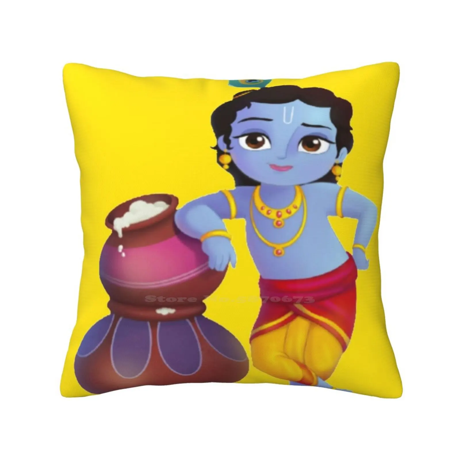 Фото Модная диванная подушка Krishna, наволочка, повелитель, Кришна, Кришна, Radhe, Кришна №1