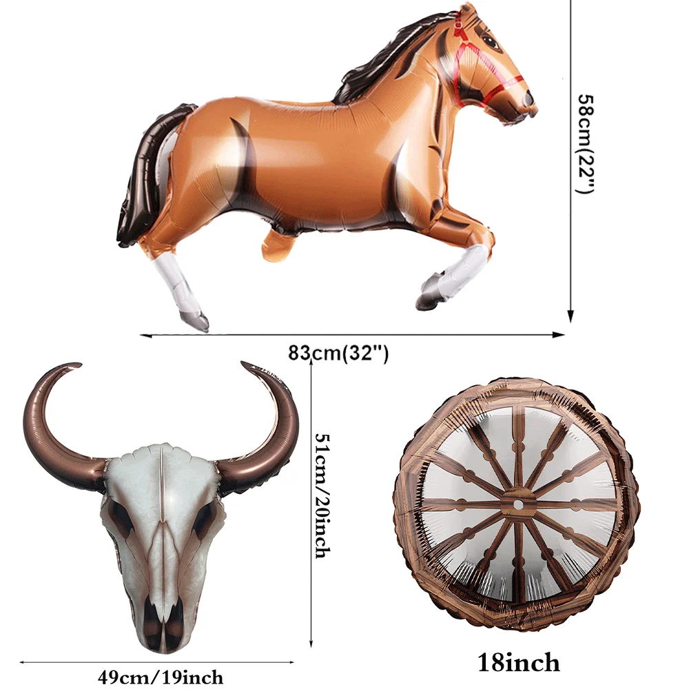 Western Party Longhorn Kuh Pferd Cowboy Hut Stiefel Ballon Wild West Party Dekor Country Ranch Geburtstag Last Rodeo Bachelorette – Detail 9