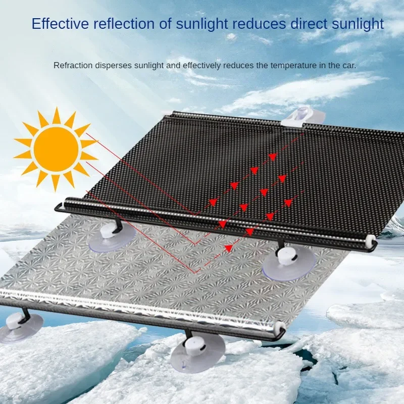 Cortina de aislamiento térmico con protección solar para el verano, pantalla frontal retráctil automática con láser, para balcón y hogar