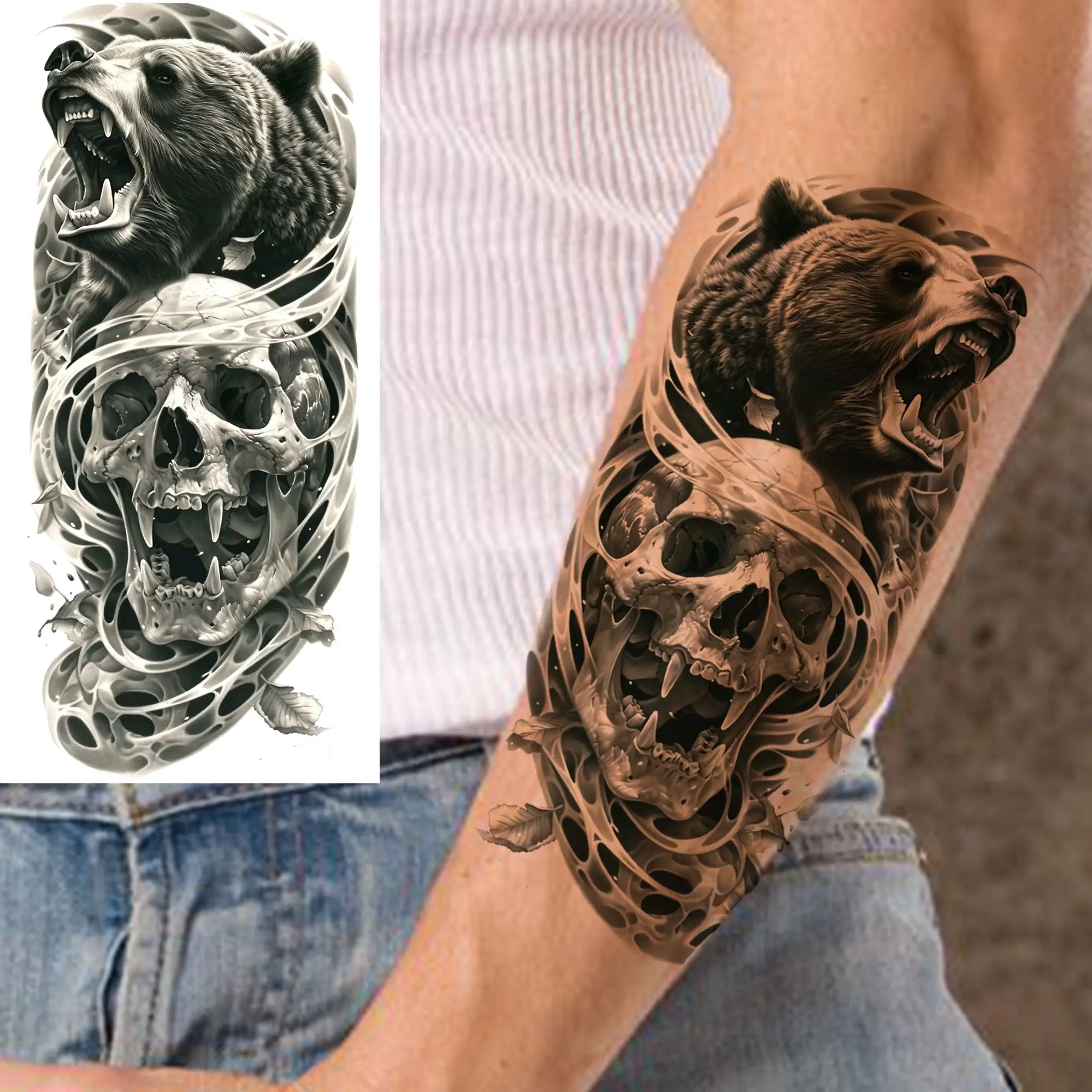 Grizzly Bear Tattoo for Guy: The Ultimate Guide to Realistic Temporary  Tattoos That Speak Volumes, image size:1999x1999
