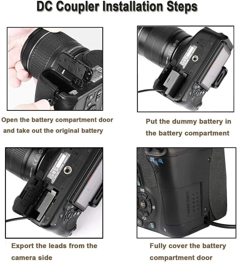 Batterie factice LP-E8 adaptateur secteur prise américaine pour Canon EOS 550D
