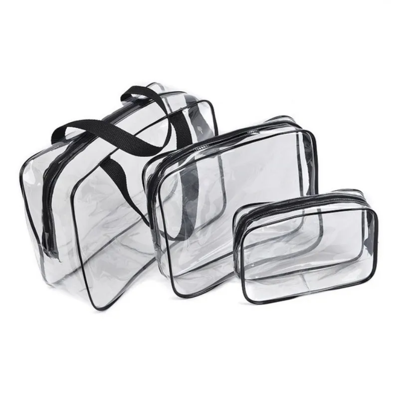 newspaper bag gift handbag fashion handbag large capacity shopping totes ladies shopping bag can be personailzed 3Pcs Women's Make Up Handbag Large Capacity Toiletry Storage Bag 2022 Fashion Three-Peice Transparent Cosmetic Bag For Ladies