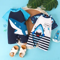 Summer 0-2 Years Old Fashion Trend Cute Baby Universal Comfortable Soft Shark Print Clear Swimsuit Jumpsuit Personality 1