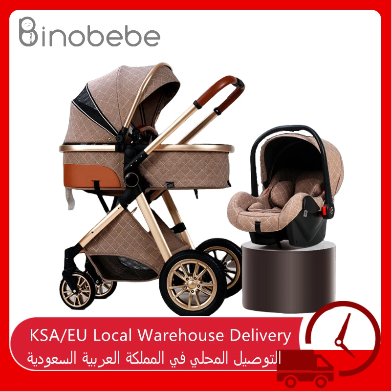 Lightweight 3 In 1 Luxury Baby Stroller With Car Seat Newborn Baby