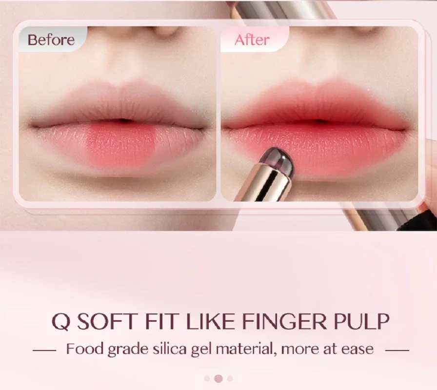 Silicone Lip Brush 1PCS Concealer Makeup Tool Q Soft Fingertips Lip Balm Gloss Stick Applicator With Dust Proof Cover lip brush,makeup tool