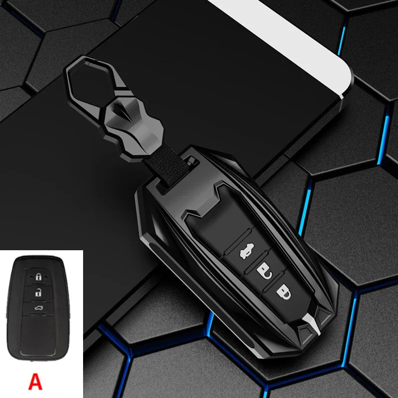 

Zinc Alloy Car Key Fob Cover Case For Toyota CHR C-HR Camry Prius Prado 2016 - 2021 2 3 Buttons Remote Shell Holder Accessories