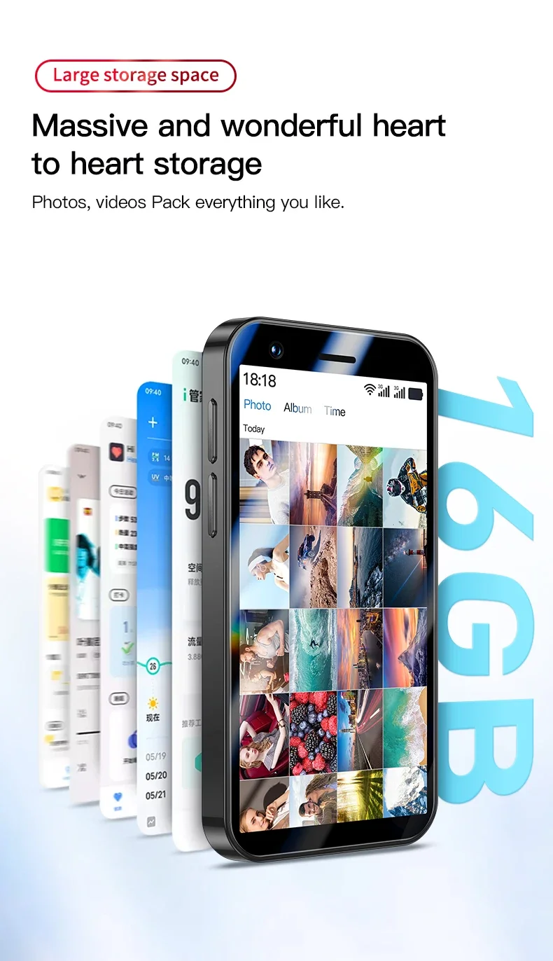 Teléfono Inteligente Mini FUFFI F8 Pro, Teléfono Android con Face ID, Portátil, Mini Celular de 8.1 Pulgadas HD, 16 GB de ROM, Batería de 2000 mAh