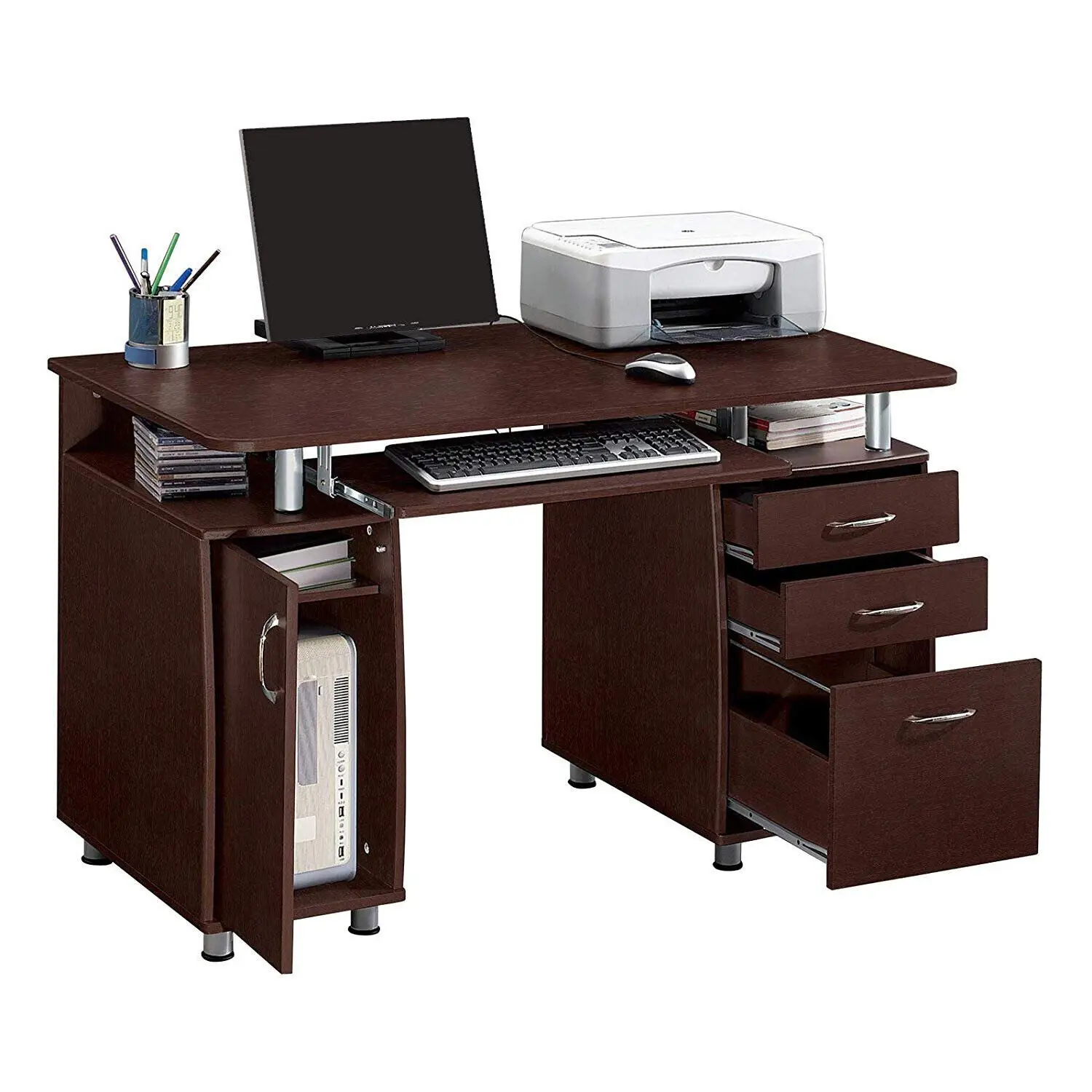 

Computer Desk PC Laptop Table w/Drawer Home Office Study Workstation 3 Colors