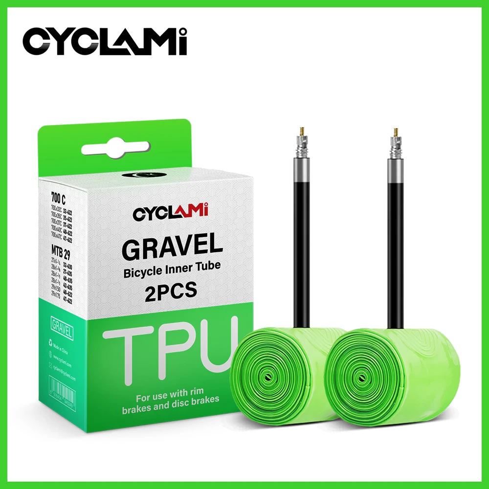 2 Pcs CYCLAMI Ultralight Road MTB 29 Bike TPU Inner Tube Tire French Valve 45mm For Gravel 700C 32C 35C 37C 40C 47C Super Light
