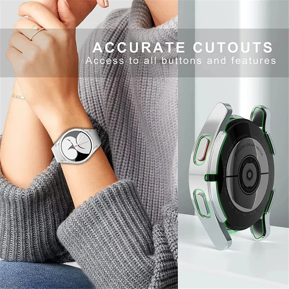 Premium Stainless Steel Watch Strap & Protective Case with Screen Protector for Samsung Galaxy Watches