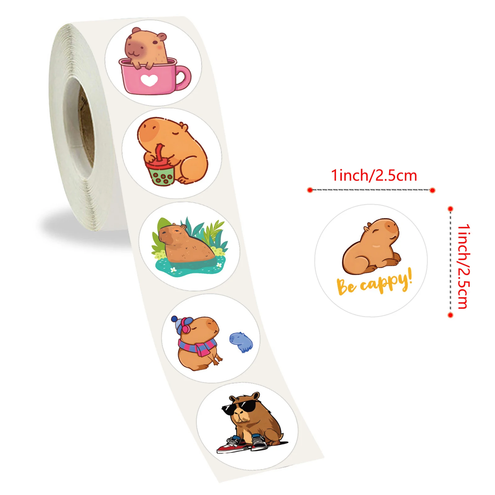 Cute Plump Capybara Cartoon Animal Stickers Pack