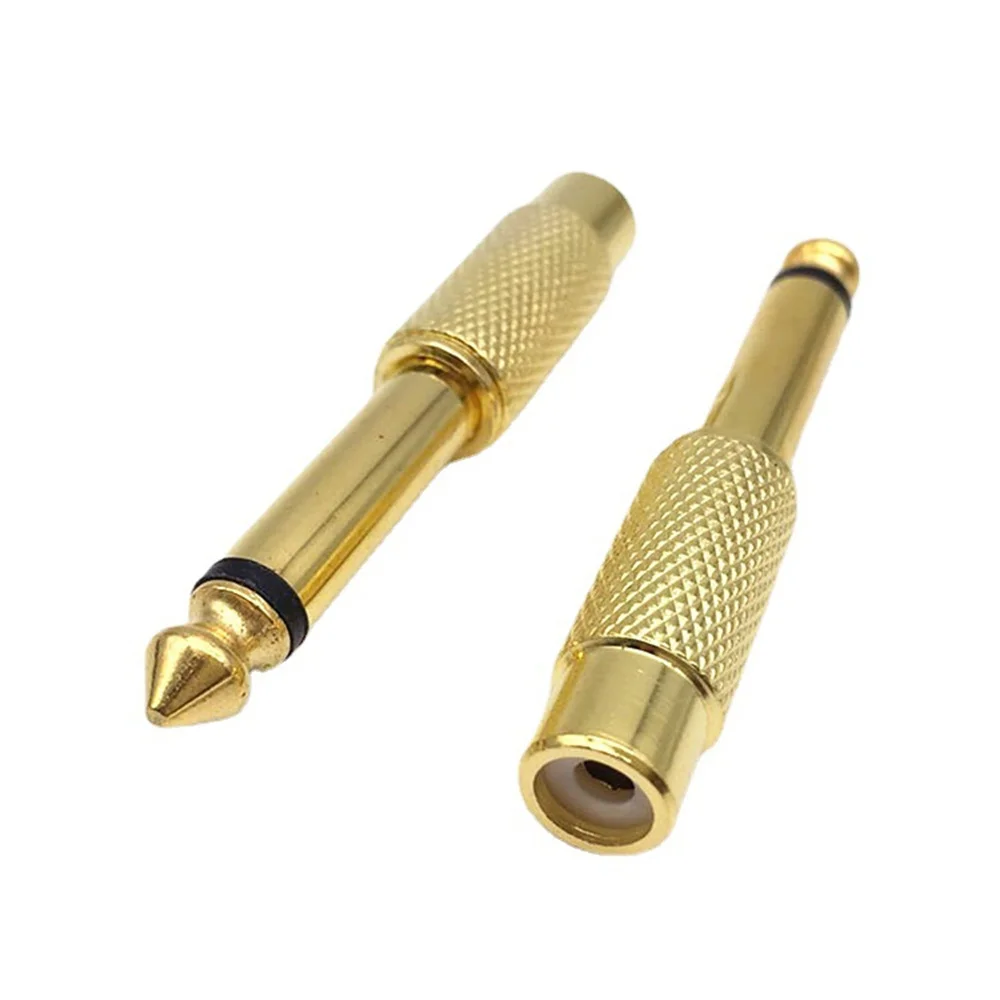 Premium Audio Connector Set - 6.35mm Male Jack to RCA Female Adapter Plugs