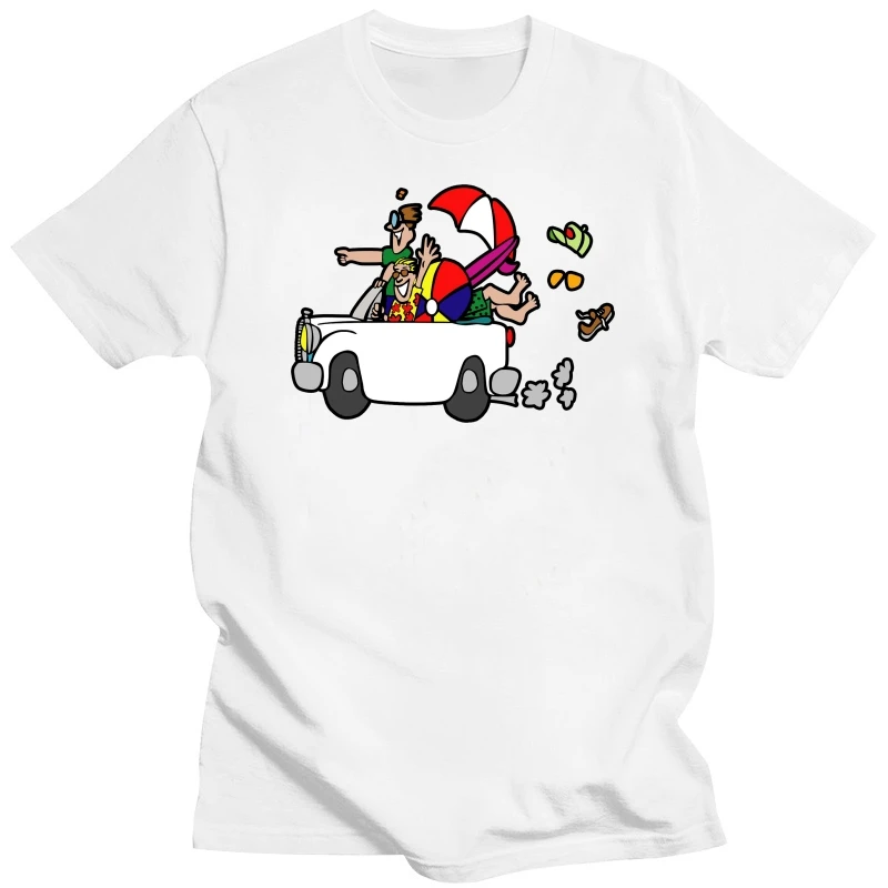 

2020 Holiday Family Custom Men T-Shirt Funny Cartoon Car Print Short Sleeve Male Black Tee Shirt Guys Group Tops
