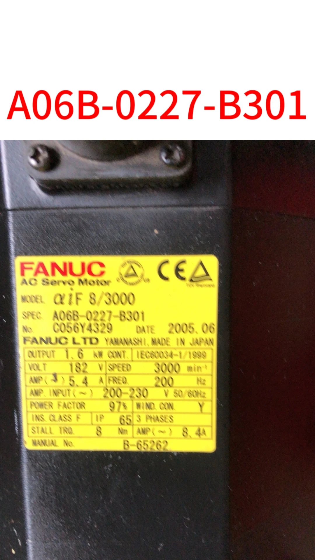 

Original A06B-0227-B301,Second-hand test ok